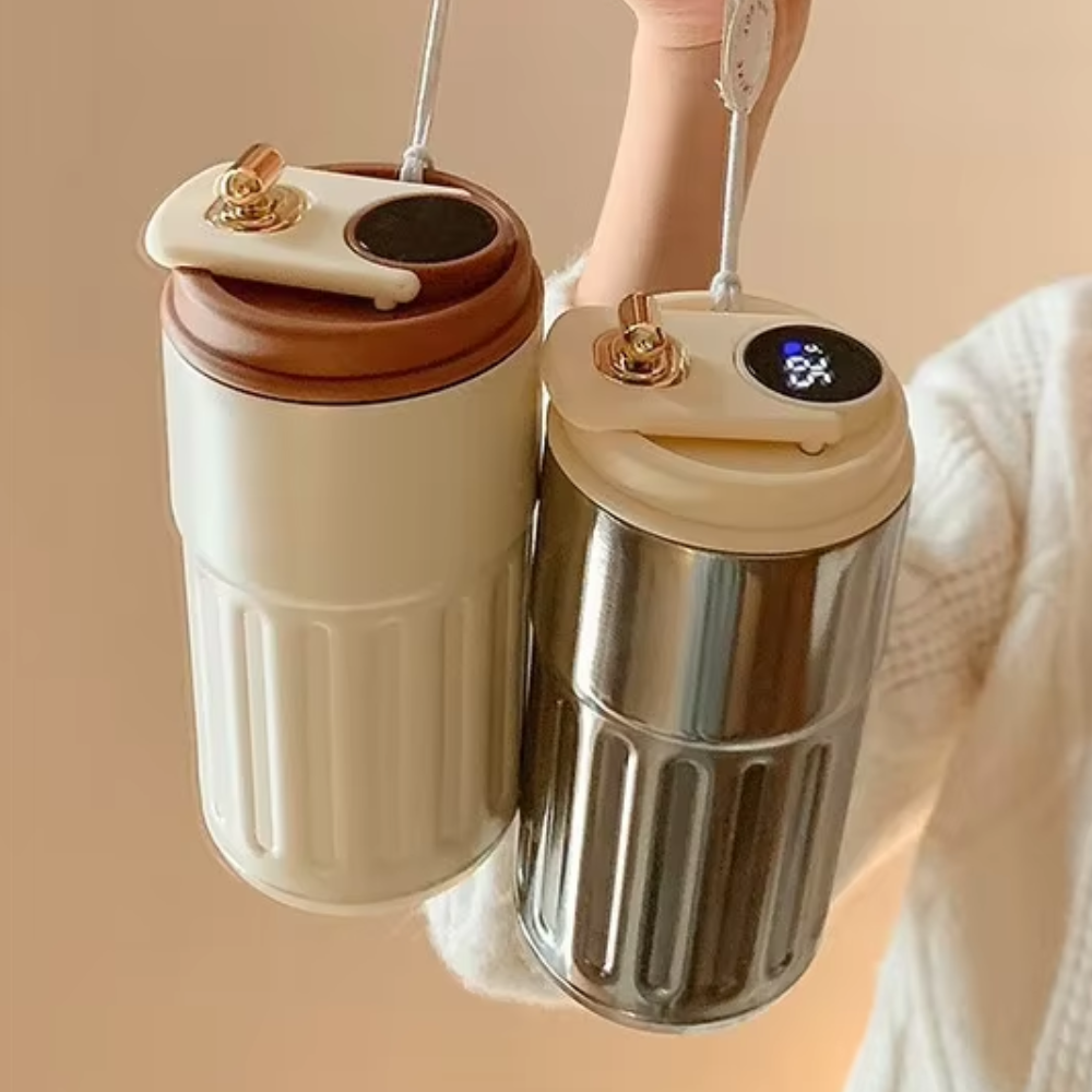 CozyCup™ | De Slimme Thermosbeker die Warmte en/of Kou Bewaakt