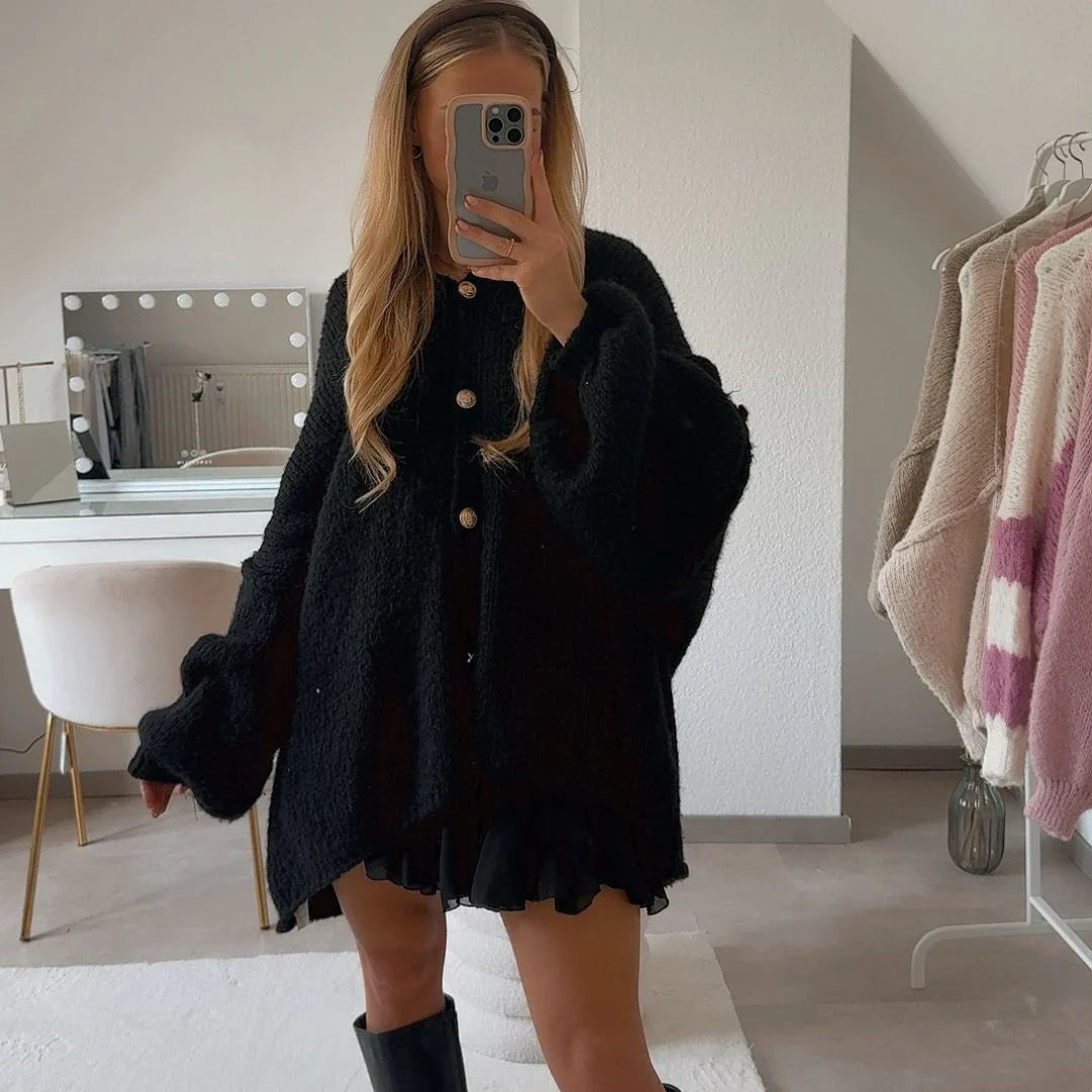Sophie™ | Oversized vest met gouden knopen