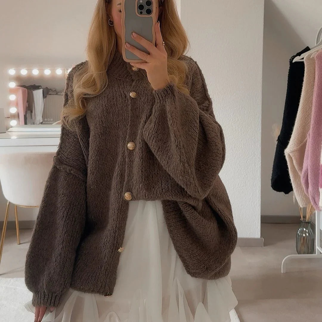 Sophie™ | Oversized vest met gouden knopen