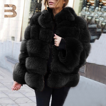 Faux Fox fur coat