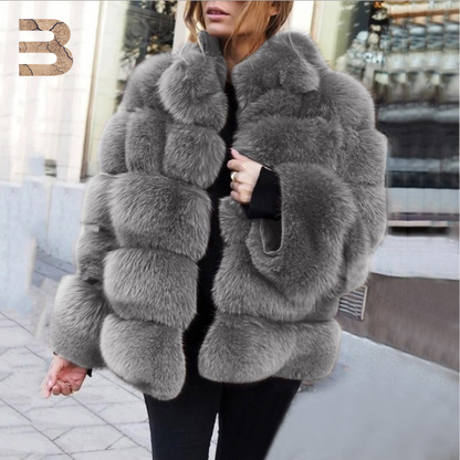 Faux Fox fur coat