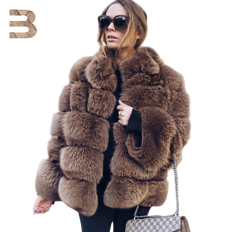 Faux Fox fur coat