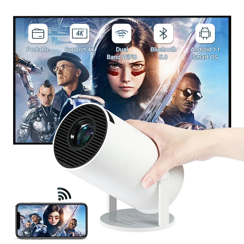4K Android11 Projector | Mini Beamer Dual WiFi