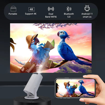 4K Android11 Projector | Mini Beamer Dual WiFi