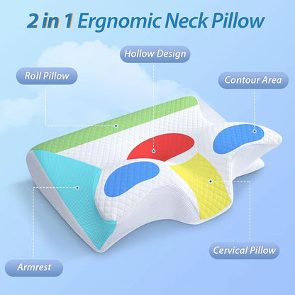 Memory Foam Cervical Pillow, 2 in 1 